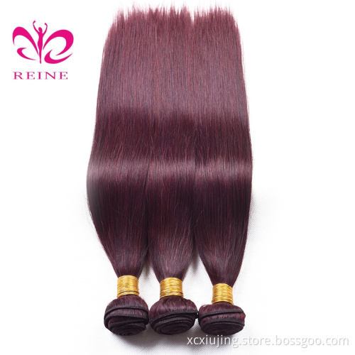 REINE 100 Human Hair 99J Brazilian Virgin Hair Silky Straight,Names Of Virgin Human Hair Weave Bundles in mozambique